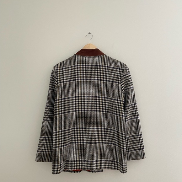 Vintage Plaid Wool Blazer Made In France - Picture 4 of 9